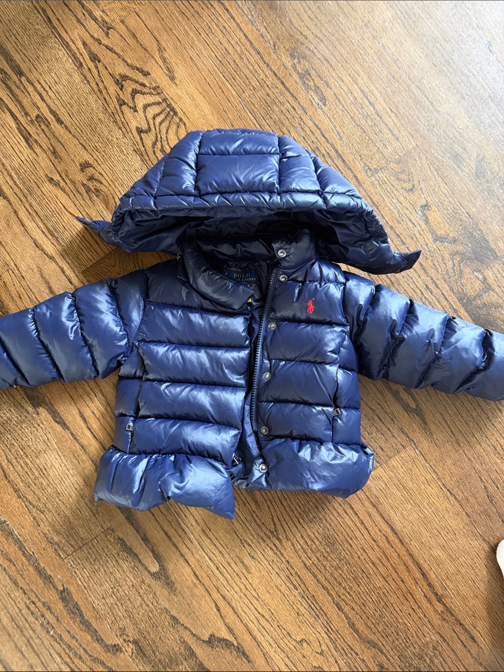 Polo by Ralph Lauren Navy Blue Puffer Jacket with Hood